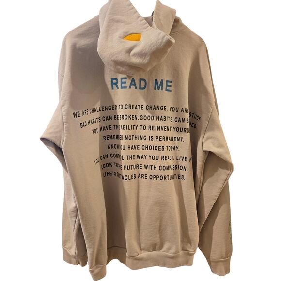 Boys Lie 2000 Read Me Beige Hoodie Sweatshirt Beige Mens One Size - Picture 6 of 14